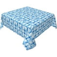 thumbnail image 1 of Square Tablecloth 52 x 52 Inch, Watercolor Blue Checkered Square Table Covers Heat Resistant Table Cover Fabric Table Cloth for Buffet Table, Parties, Holiday Dinner, Wedding, 1 of 8