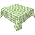 thumbnail image 1 of Square Tablecloth 52 x 52 Inch, Watercolor Green Checkered Square Table Cloth Spillproof Soil Resistant Table Covers Cloth Table Cover for Restaurant, Picnic, Indoor and Outdoor Dining, 1 of 8