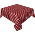 thumbnail image 1 of Square Tablecloth 52 x 52 Inch, Watercolor Red Black Gingham Plaid Square Tablecloths Water Resistant Spill Proof Tablecloths Kitchen Tablecloths for Dining, Party, Buffet, Wedding, 1 of 8
