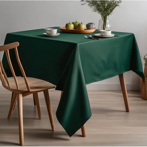 Square Tablecloth 52x52 Inch, Durable Polyester Tablecloth for Square and Round Tables, Great for Weddings, Banquets, Holidays, Parties (Green, 52x52 inch)