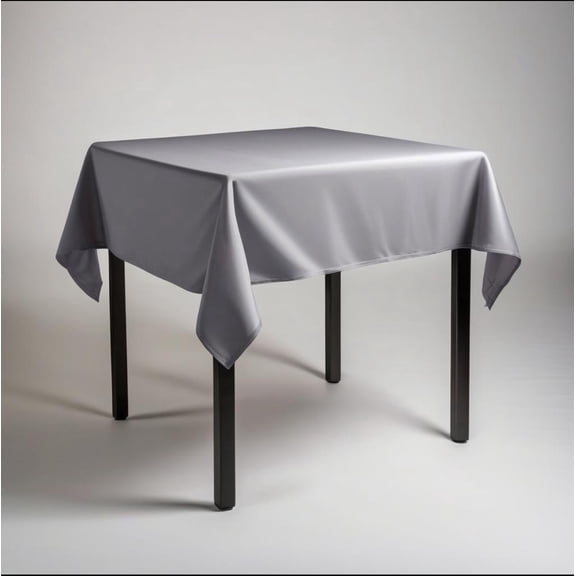 Square Tablecloth 52x52 Inch, Silver Gray Durable Polyester Tablecloth for Square and Round Tables, Great for Weddings, Banquets, Holidays, Parties (Silver Gray, 52x52 inch)