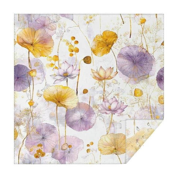 Square Tablecloth 52x52 Inch – Waterproof Polyester Printed Table Cover, Wrinkle Resistant & Washable for Kitchen Dining Picnic Party Decor, Single-v4-15, White