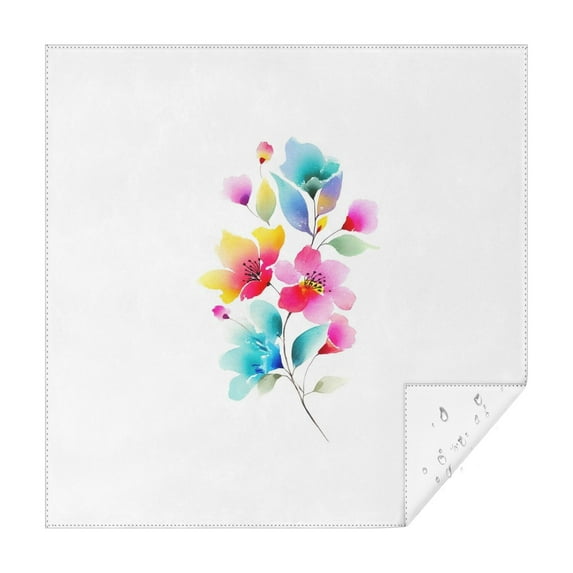 Square Tablecloth 52x52 Inch – Waterproof Polyester Printed Table Cover, Wrinkle Resistant & Washable for Kitchen Dining Picnic Party Decor, Single-v4-15, White