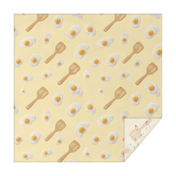 Square Tablecloth 52x52 Inch – Waterproof Polyester Printed Table Cover, Wrinkle Resistant & Washable for Kitchen Dining Picnic Party Decor, Single-v4-15, White