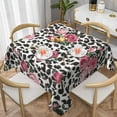 thumbnail image 1 of Square Tablecloth 54x54 Inch, Pink Rose Polyester Table Cloth for Parties Decorative Waterproof Farmhouse Oil-Proof Fabric Farmhouse Table Covers for Kitchen Dinning Indoor Room, 1 of 6