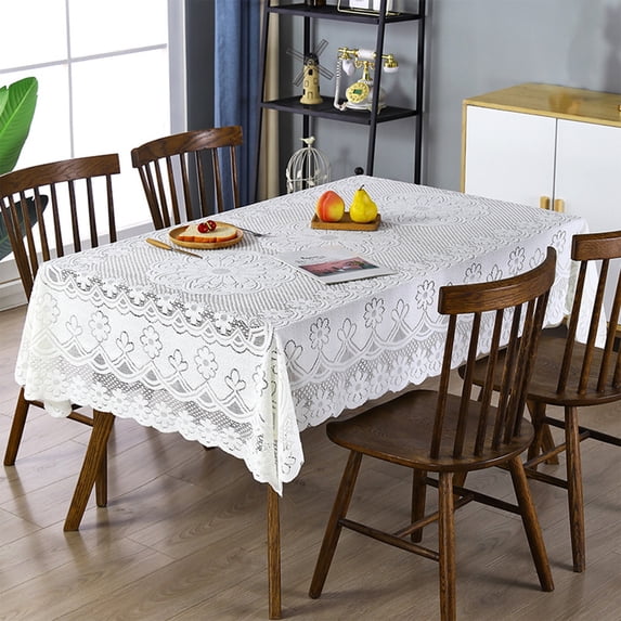 Square Tablecloth 55x55 in with Fringe, Decorative Linen Fabric Table Cover for Wedding Party and Dining Table, Wrinkle-Resistant Machine Washable Decor