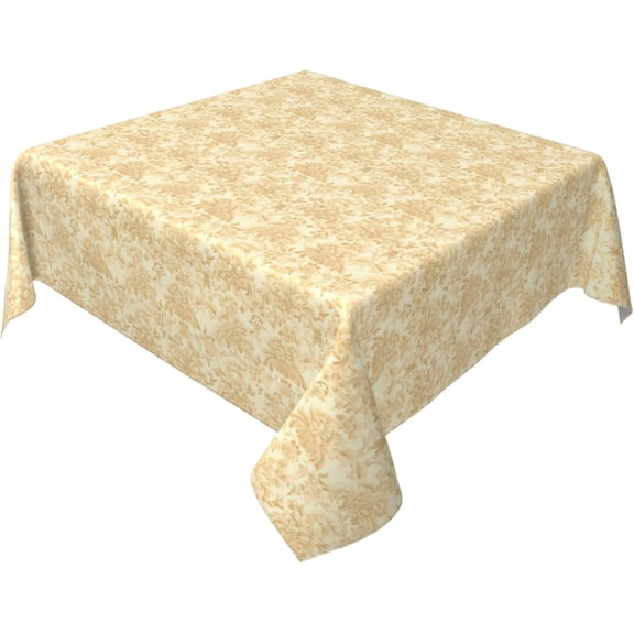 Square Tablecloth 60 x 60 Inch, Beautiful Beige Damask Square Tablecloth Reusable Table Cloths Table Topper for Restaurant, Picnic, Indoor and Outdoor Dining