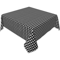 Square Tablecloth 60 x 60 Inch, Black White Plaid Square Tablecloth Comfortable Table Cover Fabric Table Cloth for Restaurant, Picnic, Indoor and Outdoor Dining