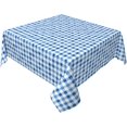 thumbnail image 1 of Square Tablecloth 60 x 60 Inch, Blue White Gingham Square Table Cloth Waterproof Tablecloth Table Protector for Restaurant, Picnic, Indoor and Outdoor Dining, 1 of 8