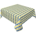 thumbnail image 1 of Square Tablecloth 60 x 60 Inch, Blue Yellow Provence Style Stripe Kitchen Square Table Cloth Comfortable Tablecloths Dining Table Cover for Buffet Table, Parties, Holiday Dinner, Wedding, 1 of 8