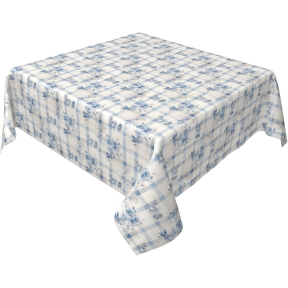 Square Tablecloth 60 x 60 Inch, Farmhouse Blue Gray Rustic Square Table Covers Washable Table Cloth Cover Decorative Tablecloths for Dining Table, Buffet Parties and Camping