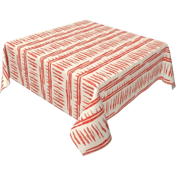 Square Tablecloth 60 x 60 Inch, Farmhouse Broken Stripes Square Table Cloth Waterproof Stain Resistant Tablecloth Dining Table Cover for Kitchen Dining Picnic Party Home Decoration