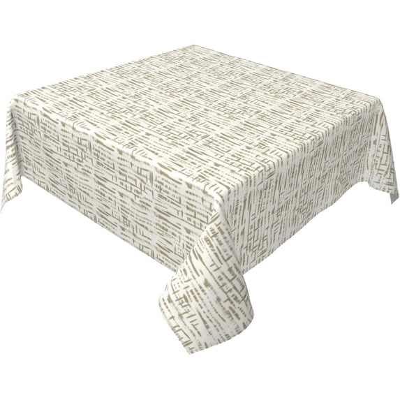 Square Tablecloth 60 x 60 Inch, Farmhouse Broken Stripes Tablecloth Square Water and Stain Resistant Tabletop Cover Polyester Table Cover for Dining, Parties, Camping