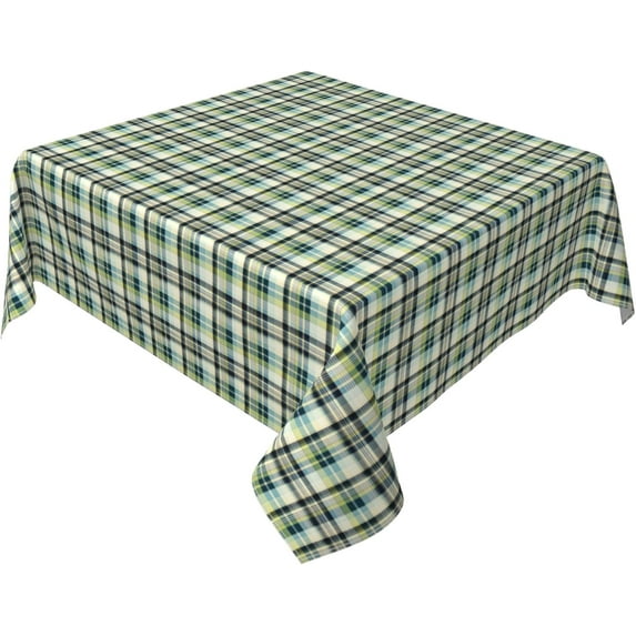 Square Tablecloth 60 x 60 Inch, Modern Plaid Tablecloth Square Wipeable Tabletop Covers Decorative Tablecover for Dining, Parties, Camping