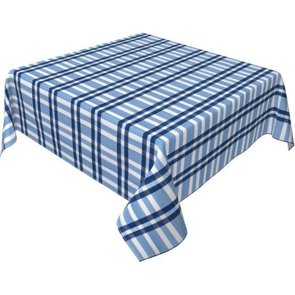 Square Tablecloth 60 x 60 Inch, Provence Blue White Stripes Square Table Covers Water and Stain Resistant Table Cloth Cover Dining Table Tablecloths for Dining, Parties, Camping