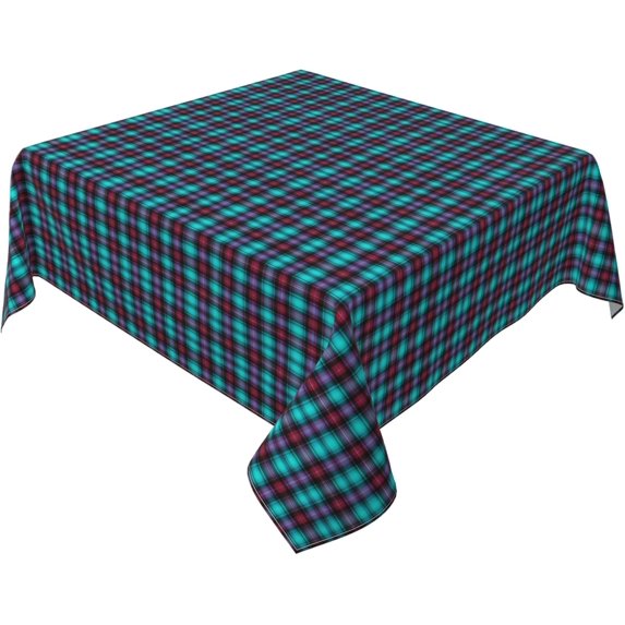 Square Tablecloth 60 x 60 Inch, Tartan Plaid Square Table Cloth Wipeable Table Cloths Holiday Tablecloth for Dining, Party, Buffet, Wedding