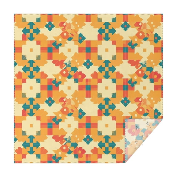 Square Tablecloth 60x60 Inch – Waterproof Polyester Printed Table Cover, Wrinkle Resistant & Washable for Kitchen Dining Picnic Party Decor, Single-v4-13, White
