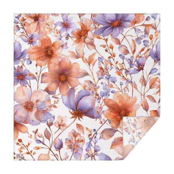 Square Tablecloth 60x60 Inch – Waterproof Polyester Printed Table Cover, Wrinkle Resistant & Washable for Kitchen Dining Picnic Party Decor, Single-v4-13, White