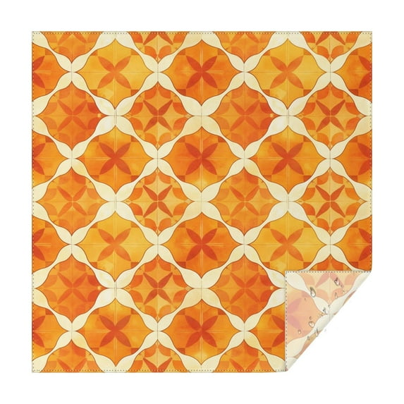 Square Tablecloth 60x60 Inch – Waterproof Polyester Printed Table Cover, Wrinkle Resistant & Washable for Kitchen Dining Picnic Party Decor, Single-v4-13, White