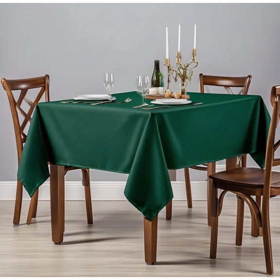 Square Tablecloth 62x62 Inch, Durable Polyester Tablecloth for Square and Round Tables, Great for Weddings, Banquets, Holidays, Parties (Green, 62x62 inch)