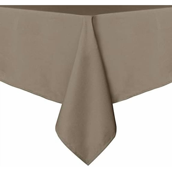 Square Tablecloth - 70 x 70 Inch - Stain and Wrinkle Resistant Washable Polyester Table Cloth, Decorative Fabric Table Cover for Dining Tables, Buffet Parties and Camping, Taupe