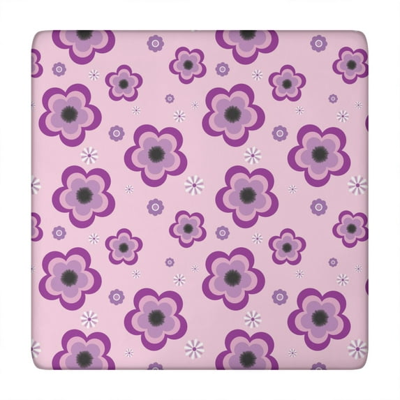 Square Tablecloth Aesthetic Rose and Peony Floral Pattern, Waterproof Elastic Vinyl Cover with Back for Farmhouse