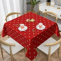 Square Tablecloth Cute Valentine''s Day Red Hearts Table Cover Washable Table Cloths for Kitchen Dinning Party Tabletop Modern Decoration 60 x 60inch