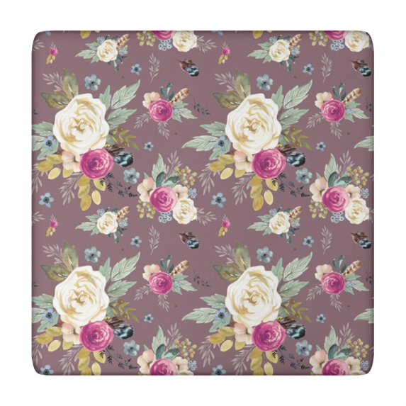 Square Tablecloth with Elastic Edges 34 * 34 Inch Pioneer Waterproof Boho Autumn Floral Table Cover Washable Indoor and Outdoor for Party Kitchen Dinner Banquet Patio Picnic