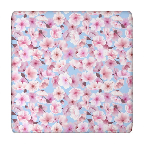 Square Tablecloth with Elastic Edges 34 * 34 Inch Pioneer Waterproof Cherry Blossoming Sakura Cosplay Table Cover Washable Indoor and Outdoor for Party Kitchen Dinner Banquet Patio Picnic