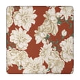 thumbnail image 1 of Square Tablecloth with Elastic Edges 34 * 34 Inch Pioneer Waterproof White Flowers on Red Table Cover Washable Indoor and Outdoor for Party Kitchen Dinner Banquet Patio Picnic, 1 of 6