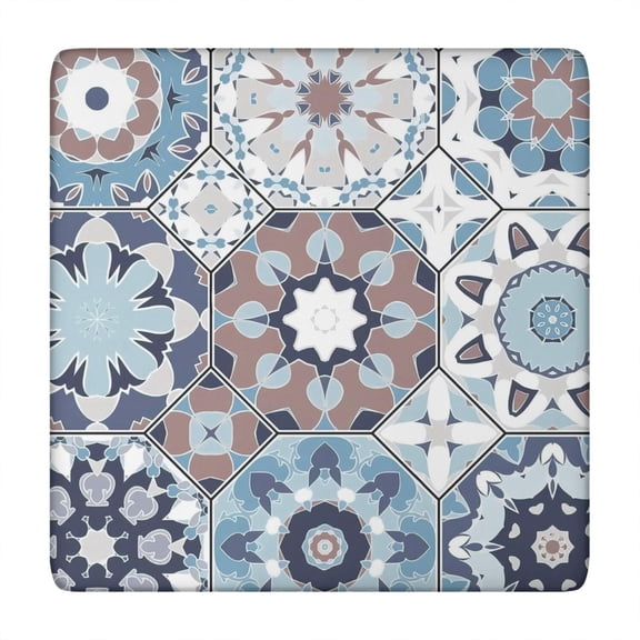 Square Tablecloth with Elastic Edges 34 * 34 Inch Waterproof Bohemia Table Cover Washable Indoor and Outdoor for Party Kitchen Dinner Banquet Patio Picnic