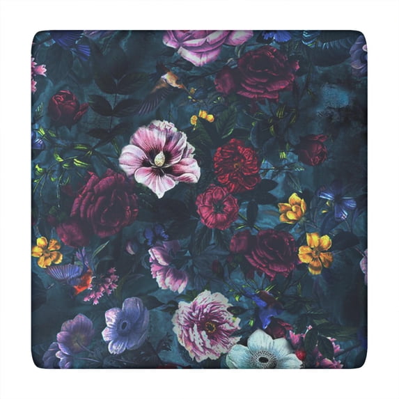 Square Tablecloth with Elastic Edges 34 * 34 Inch Waterproof Pioneer Colorful Floral Table Cover Washable Indoor and Outdoor for Party Kitchen Dinner Banquet Patio Picnic