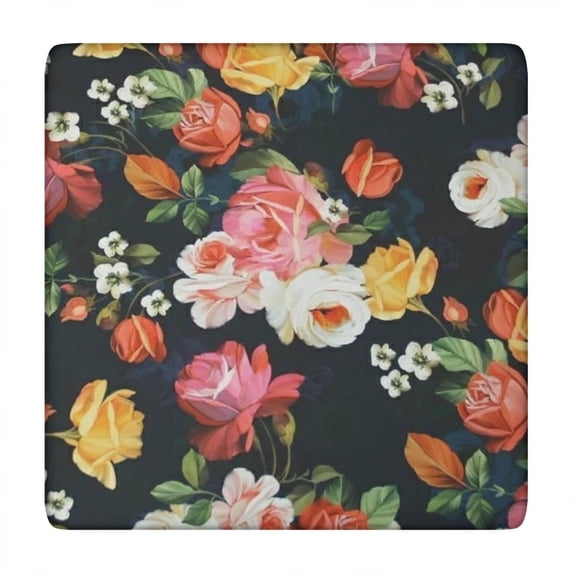 Square Tablecloth with Elastic Edges 34 * 34 Inch Waterproof Pioneer Colorful Floral Table Cover Washable Indoor and Outdoor for Party Kitchen Dinner Banquet Patio Picnic