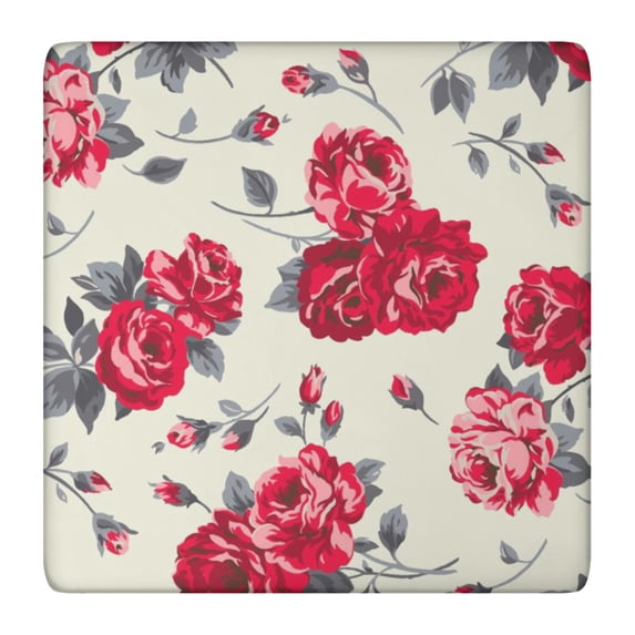 Square Tablecloth with Elastic Edges 36 * 36 Inch Pioneer Waterproof the Peony Flowers Table Cover Washable Indoor and Outdoor for Party Kitchen Dinner Banquet Patio Picnic