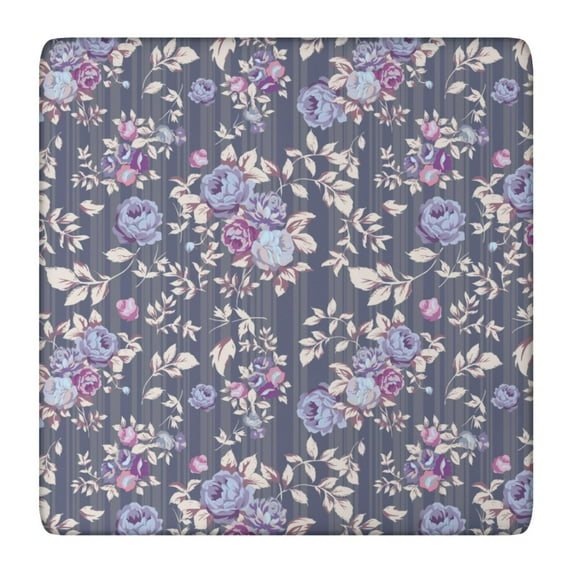 Square Tablecloth with Elastic Edges 36 * 36 Inch Pioneer Waterproof Purple Rose Gray Image Table Cover Washable Indoor and Outdoor for Party Kitchen Dinner Banquet Patio Picnic