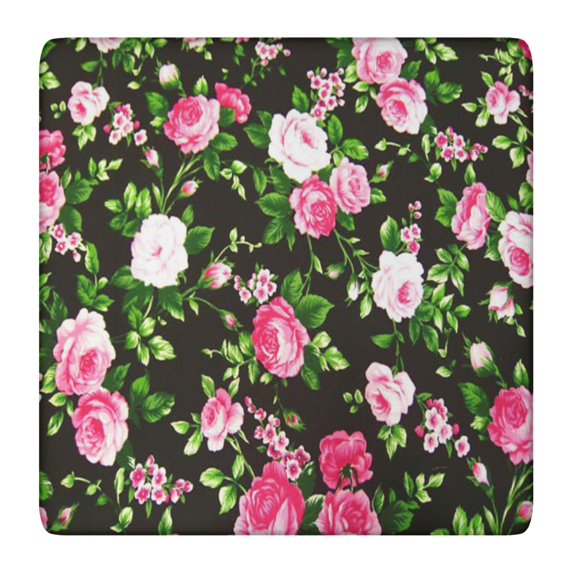 Square Tablecloth with Elastic Edges 36 * 36 Inch Pioneer Waterproof Vintage Floral Rose Table Cover Washable Indoor and Outdoor for Party Kitchen Dinner Banquet Patio Picnic
