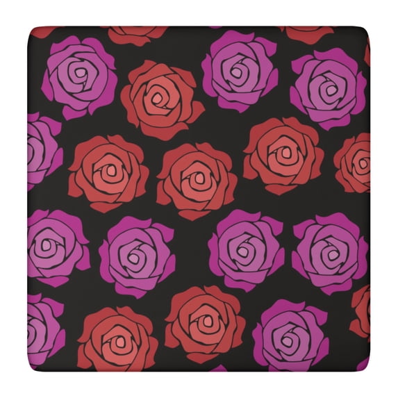 Square Tablecloth with Elastic Edges 36 * 36 Inch Pioneer Waterproof Vintage Roses Pattern Table Cover Washable Indoor and Outdoor for Party Kitchen Dinner Banquet Patio Picnic