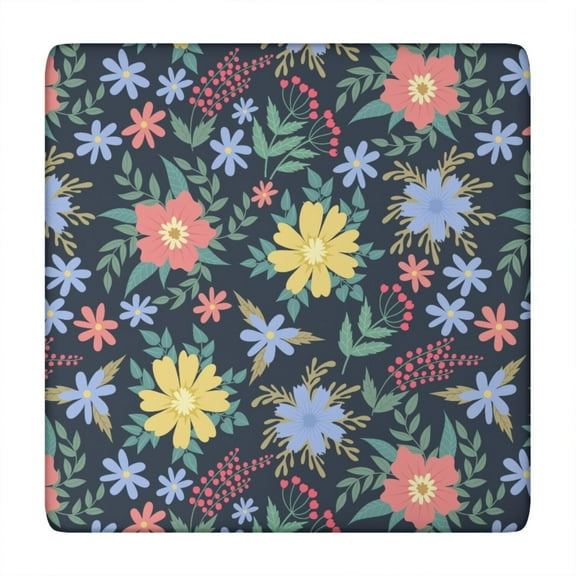 Square Tablecloth Farmhouse Aesthetic Floral Print Waterproof Table Cover, Elastic Backed for Kitchen, RV, Outdoor Events