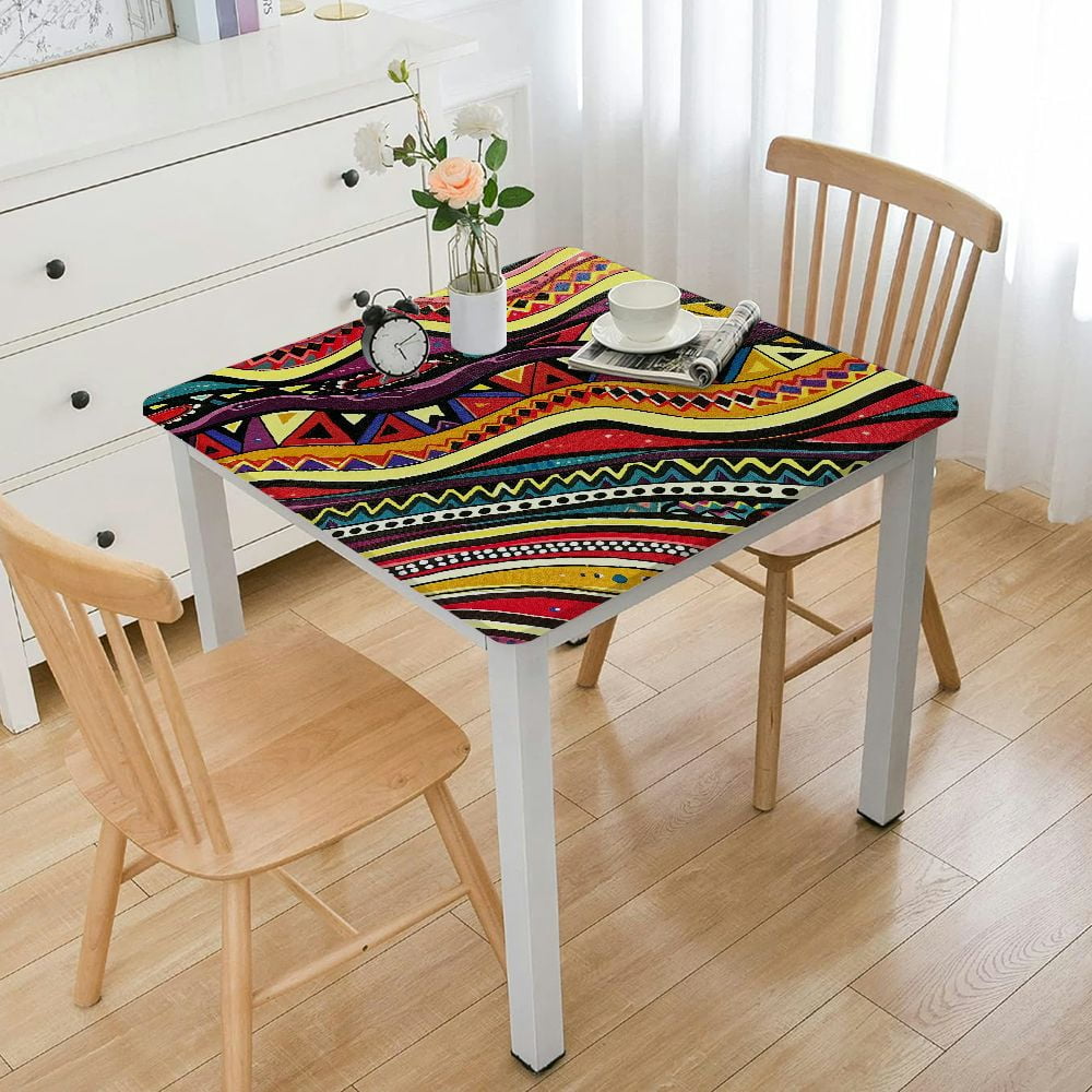 Square Tablecloth, Geometric Ornate Forms and Antique Shapes Square ...