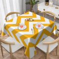 thumbnail image 1 of Square Tablecloth Golden White Large Chevron Zigzag Pattern Table Cover Washable Table Cloths for Kitchen Dinning Party Tabletop Modern Decoration 60 x 60inch, 1 of 8