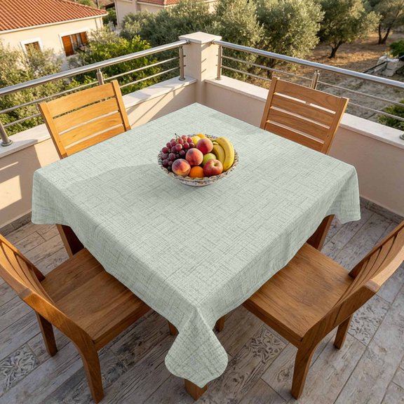Square Tablecloth,Light Green Solid Color Waterproof Oil-Proof Table Cloth Kitchen Dining Tables Cover for Indoor Outdoor Wedding Holiday Party Decor,Modern Minimalist Style