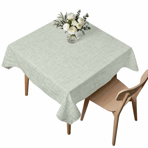Square Tablecloth, Light Green Solid Color Waterproof Table Cloth 54x54 in Modern Minimalist Style Washable Spillproof Table Cover for Kitchen Dining Party Decor Outdoor Camping