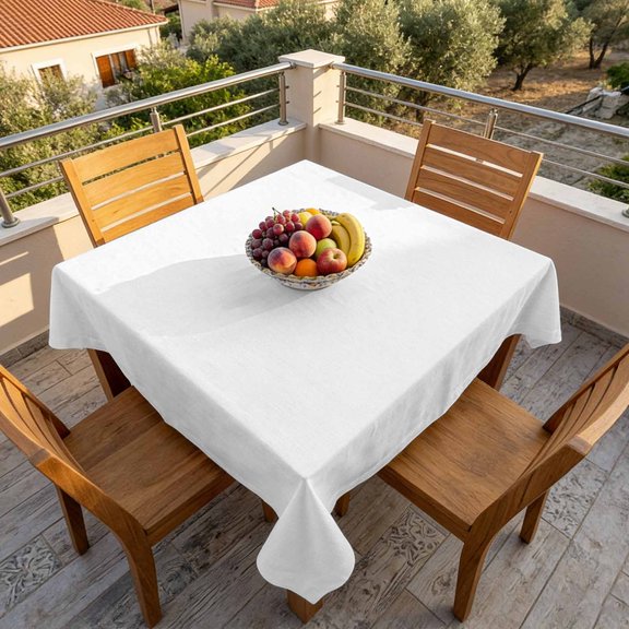 Square Tablecloth,Pure White Waterproof Oil-Proof Table Cloth Kitchen Dining Tables Cover for Indoor Outdoor Wedding Holiday Party Decor,Monochrome Plain Single Bright Color