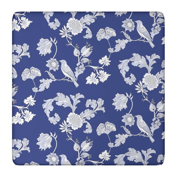 Square Tablecloth Romantic Aesthetic Floral Design, Elastic Waterproof Vinyl Table Cover with Back for Outdoor Garden Events