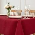 thumbnail image 1 of Square Tablecloth Slubby Texture Stain Resistant Waterproof Wrinkle Resistant Washable Soft Table Cloth, Decorative Fabric Table Cover for Dining Room Dinner and Parties, 52 x 52 Inch, Red, 1 of 6