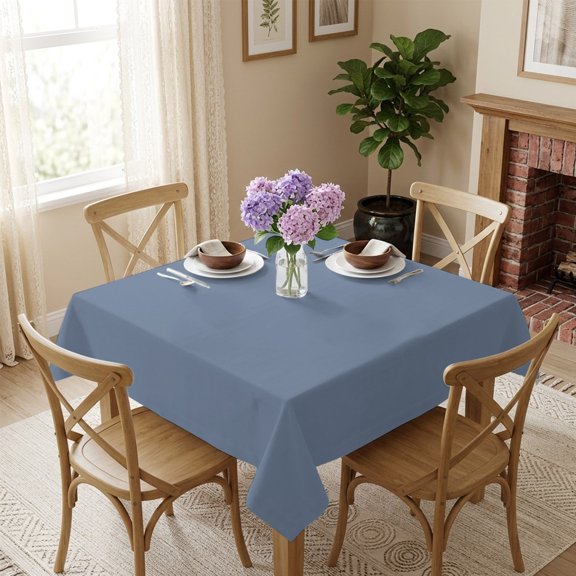 Square Tablecloth,Solid Pure Cyan Light Blue Waterproof Oil-Proof Table Cloth Kitchen Dining Tables Cover for Indoor Outdoor Wedding Holiday Party Decor,Unadorned Single Color Art