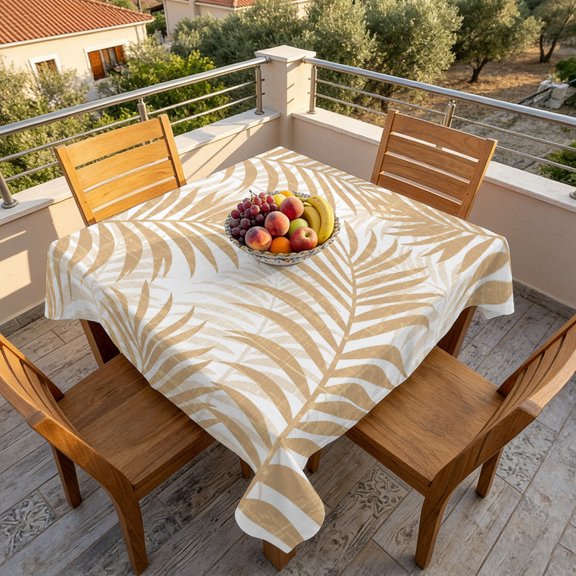 Square Tablecloth,Summer Boho Palms Leaves Waterproof Oil-Proof Table Cloth Kitchen Dining Tables Cover for Indoor Outdoor Wedding Holiday Party Decor,Vintage Tropical Plants
