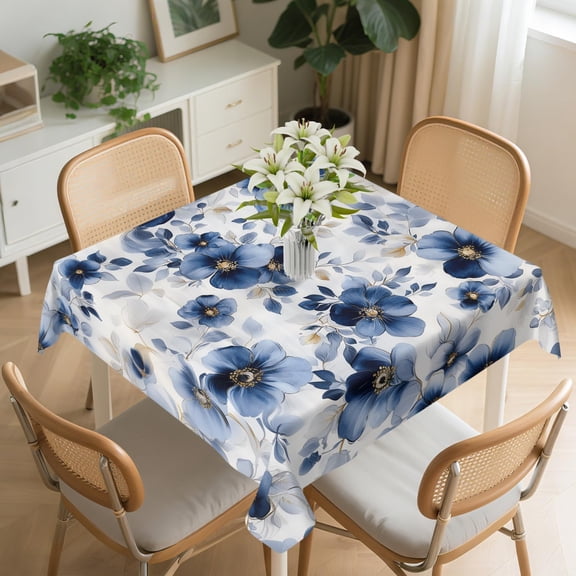 Square Tablecloth Washable Table Cover 54"x54" and 60"x60", Waterproof Square Table Cloth for Indoor and Outdoor
