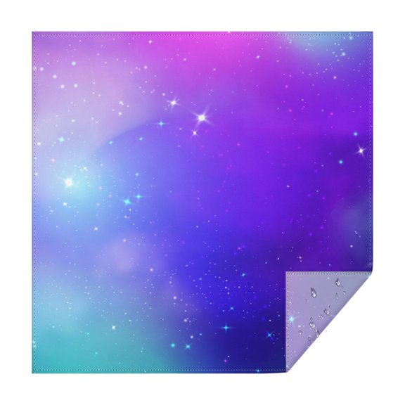 Square Tablecloth, Waterproof Polyester Table Cover, Wrinkle Resistant & Washable Fabric for Dining, Kitchen, Picnic, 42x42in(107x107cm), Mystical Liquid Galaxy Design