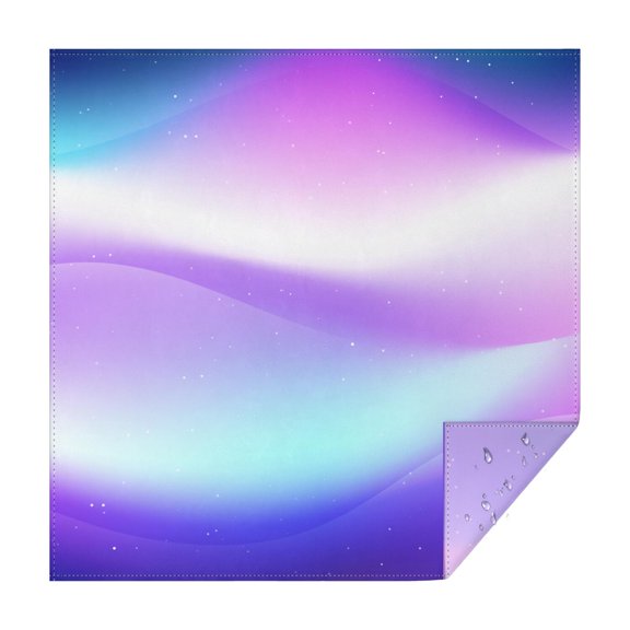 Square Tablecloth, Waterproof Polyester Table Cover, Wrinkle Resistant & Washable Fabric for Dining, Kitchen, Picnic, 52x52in(132x132cm), Mystical Liquid Galaxy Design